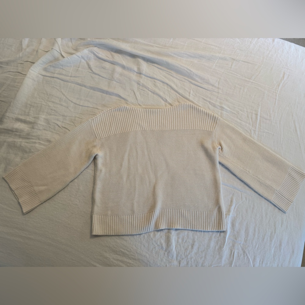 LOFT Ivory Ribbed Knit Top